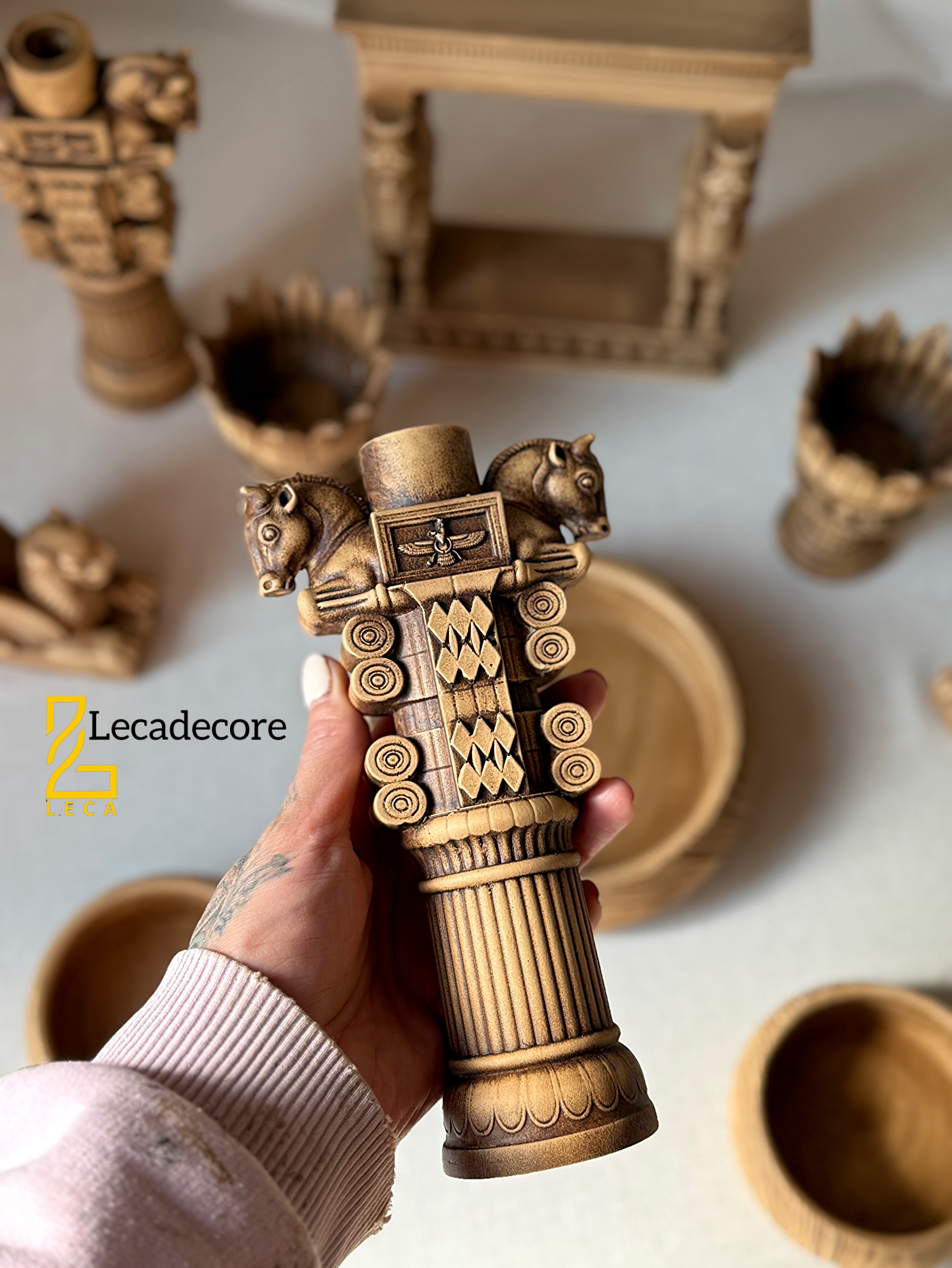 شمعدان هخامنش/ LECA/ پتینه چوب/ P05