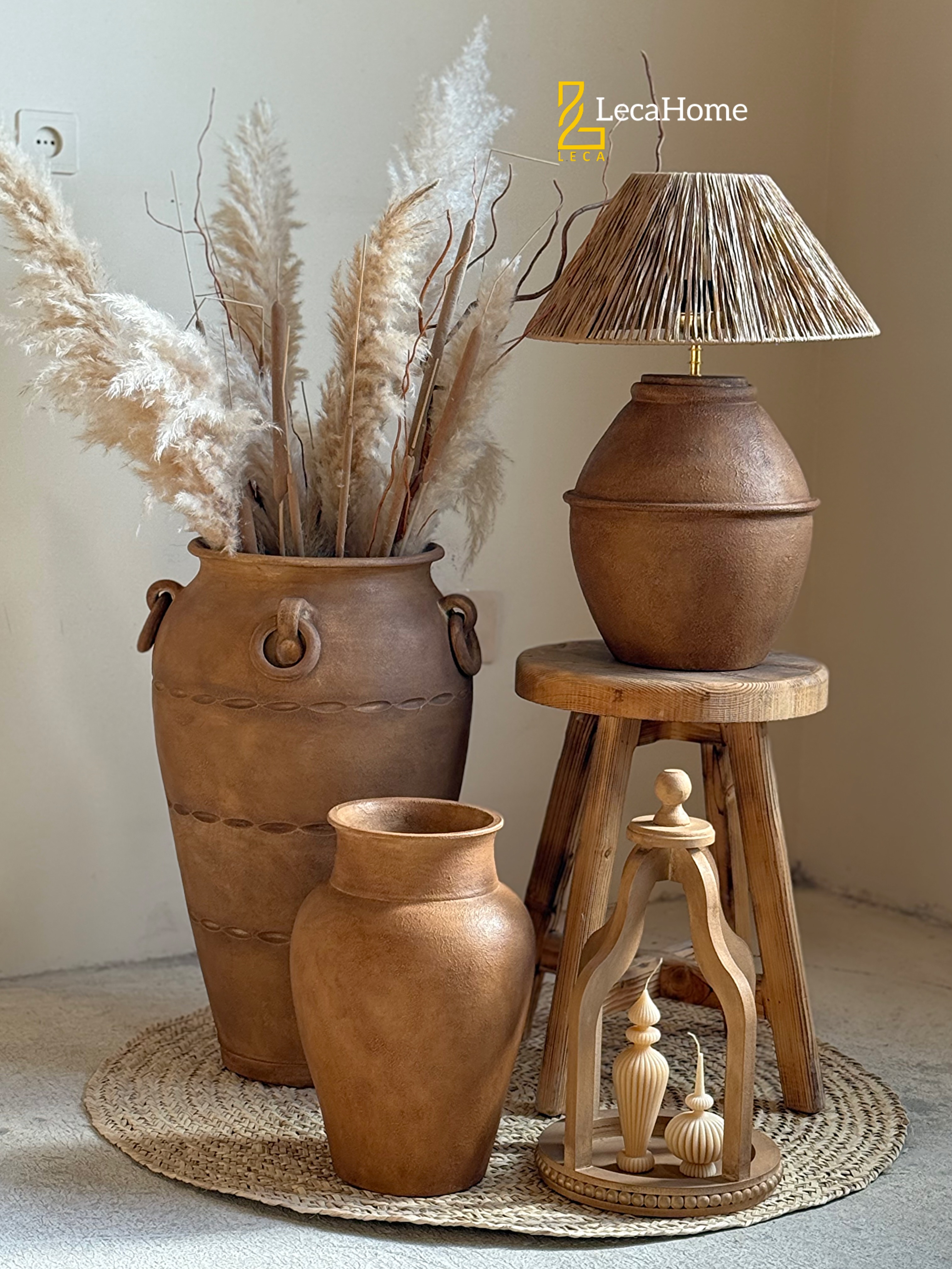 دکور کنارسالنی /LECA/گوشه دنج خونت/پتینه چوب