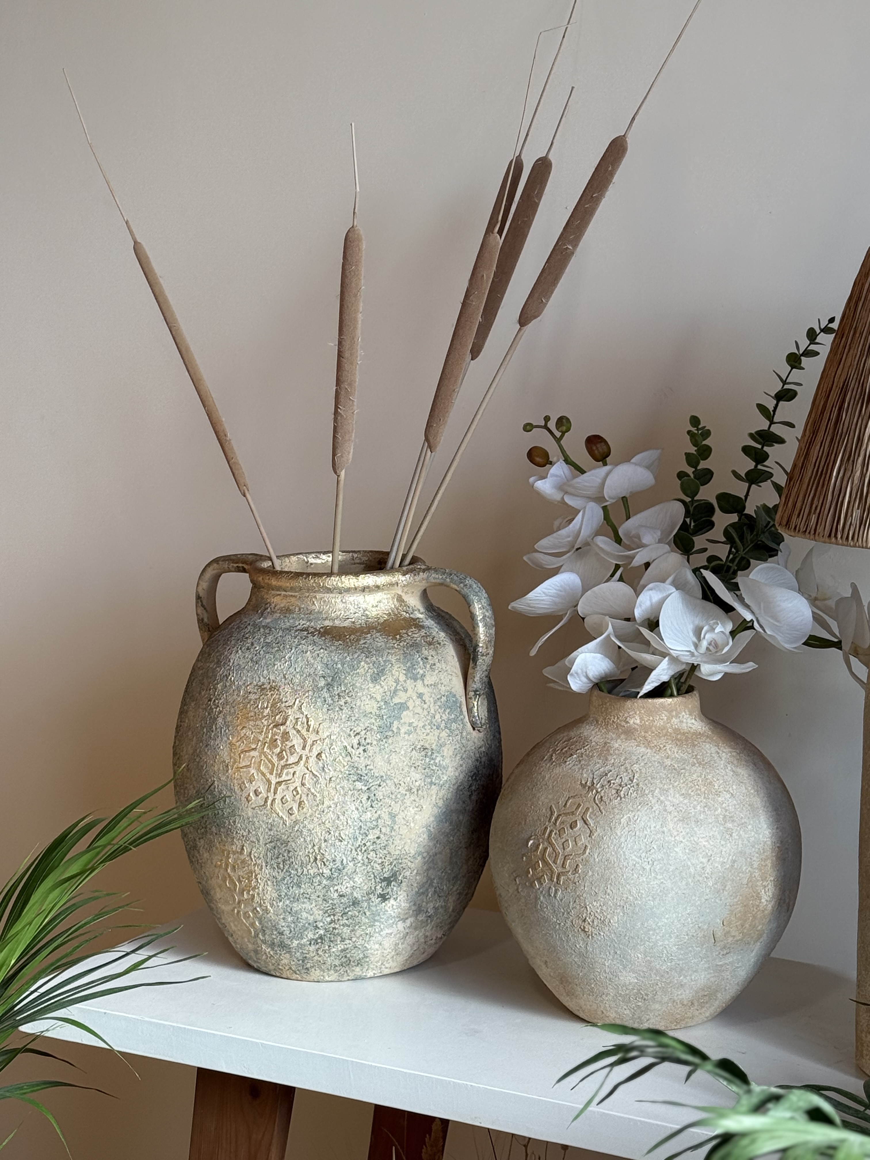 گلدانهای رومیزی /LECA / سفالی/پتینه با  دو مدل