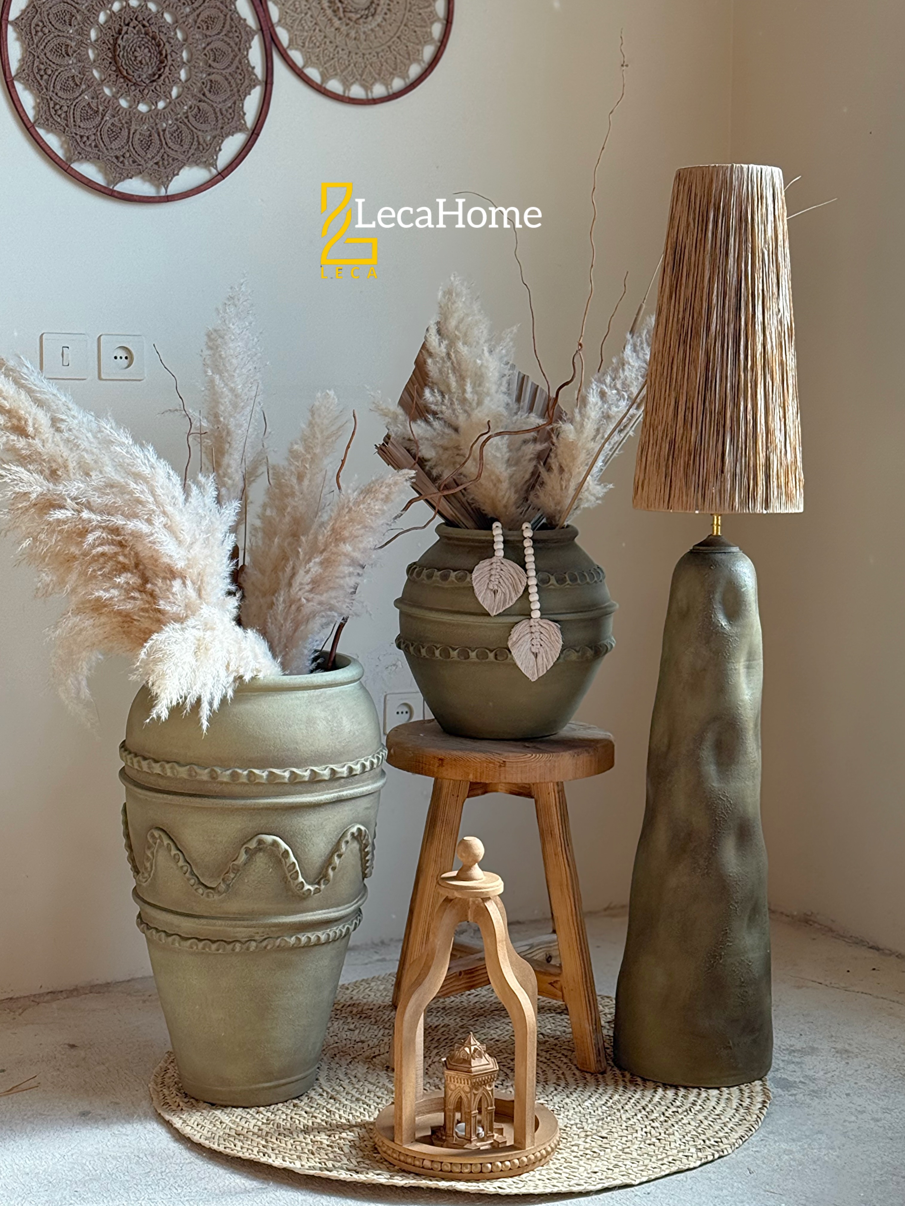 دکور کنارسالنی/ LECA/ پتینه زیتونی کهنه